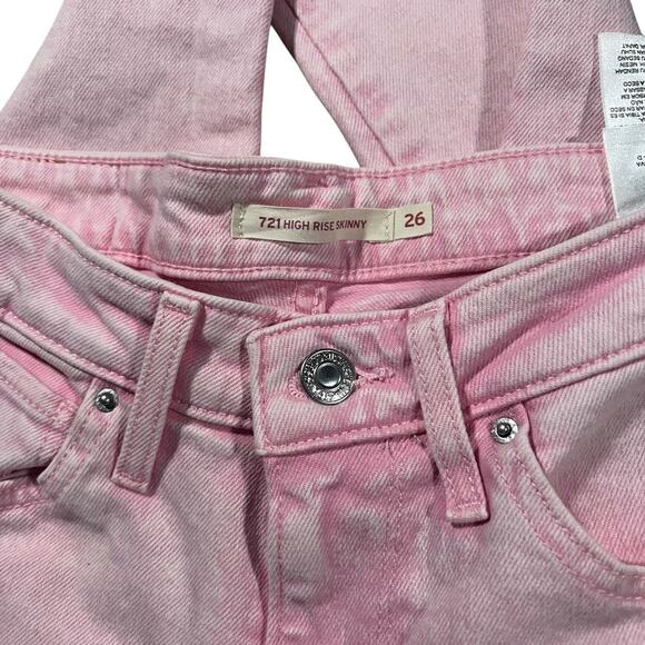 Levi's 26 Y2K Pink Skinny Jeans High Rise Pastel Minimalist - Picture 3 of 4